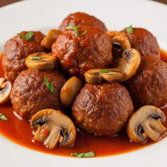 Albóndigas en Salsa con Setas