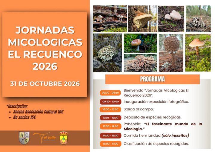 Cartel de Jornadas micológicas de El Recuenco 2026